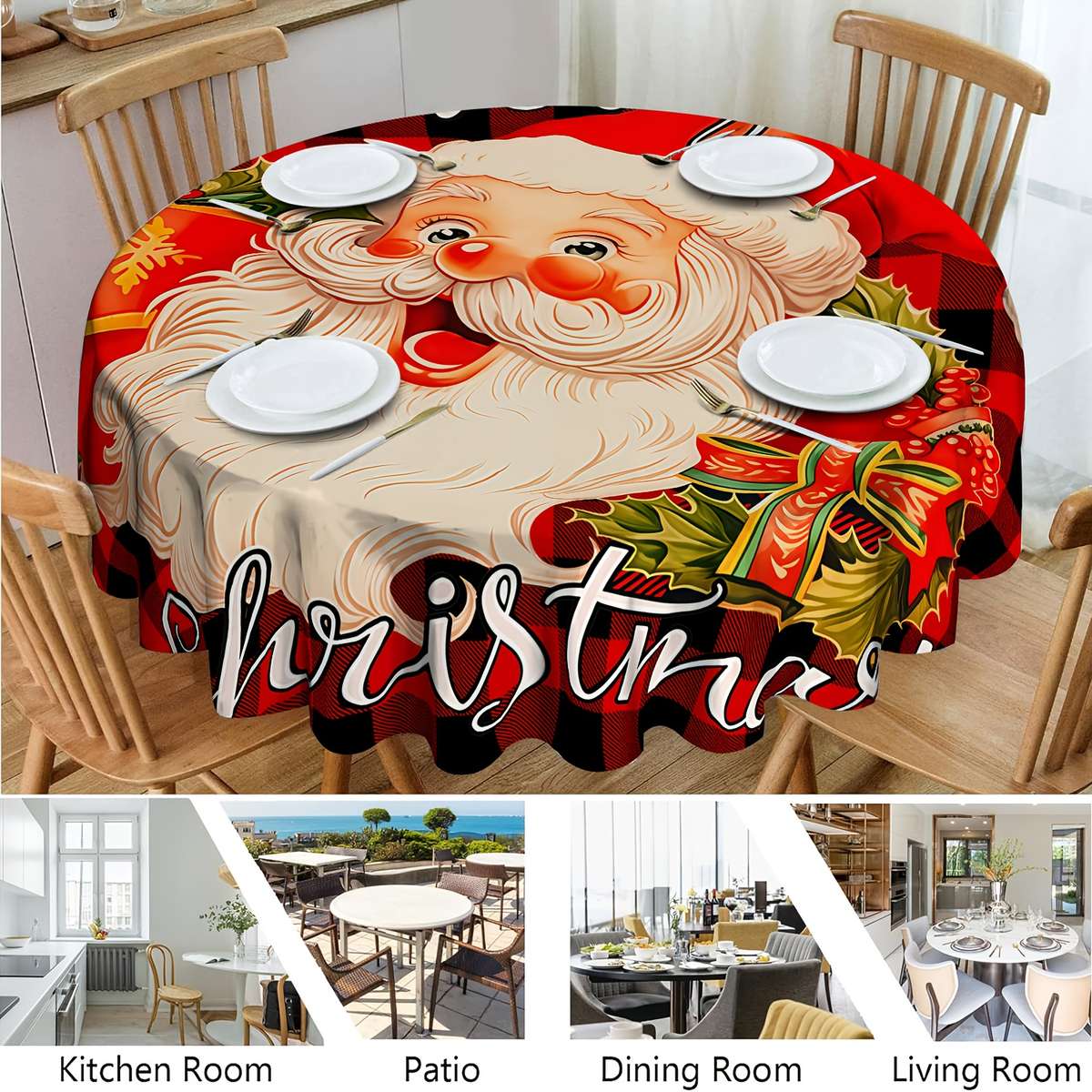 Christmas Tablecloth Size Rectangle 84.96X139.7Cm