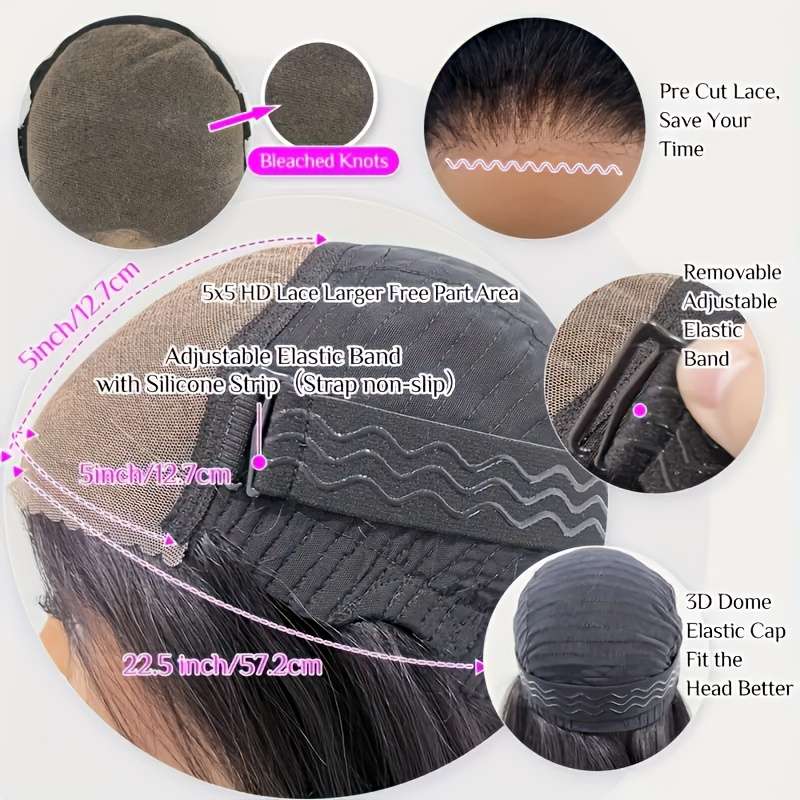 Natural Black Womens Wigs Hair Length 40.64Cm