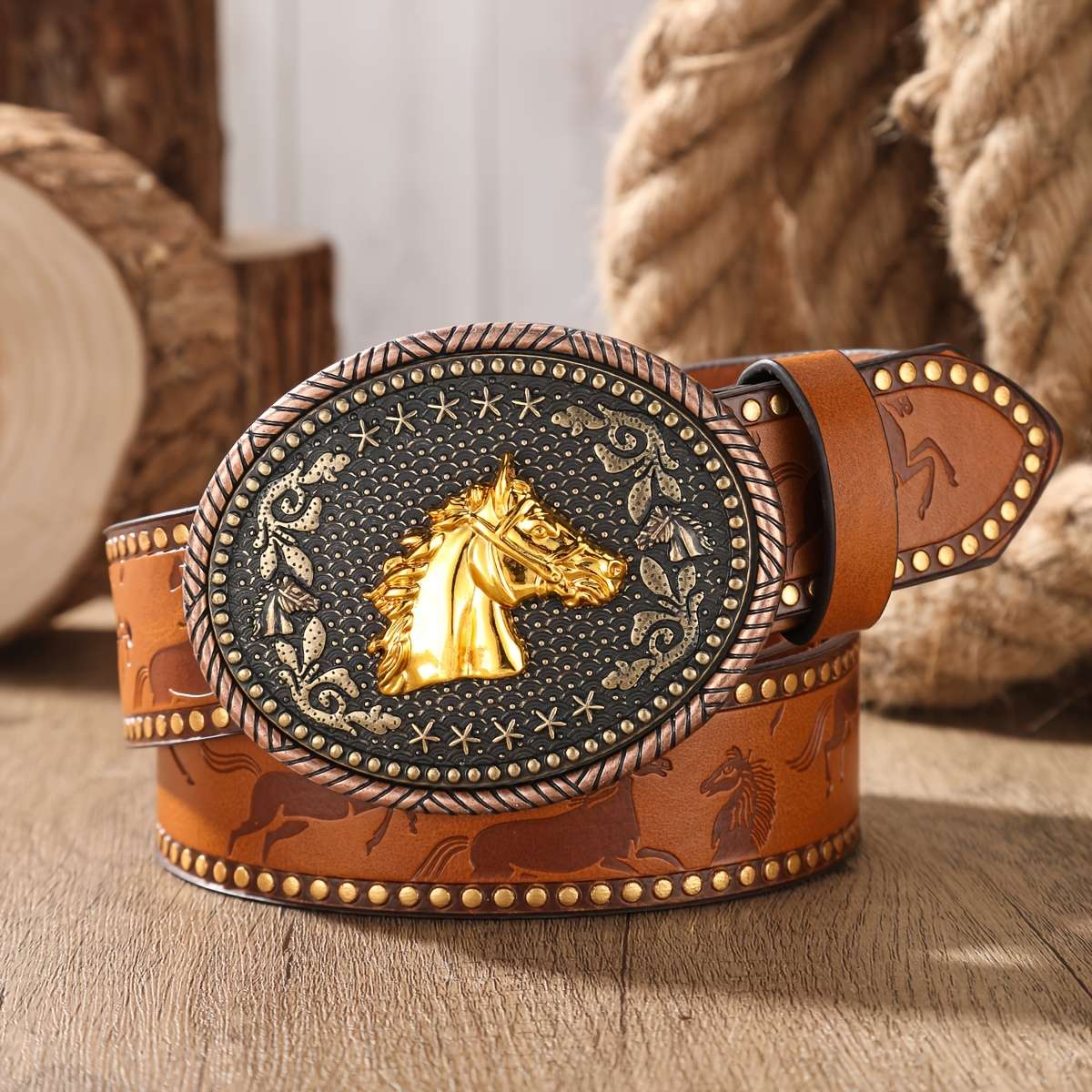Belt Color Camel Bronze Colored Buckle Size 120Cm 47.2Inch