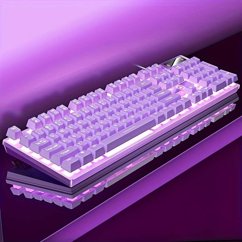 Keyboard Color Purple  white Light