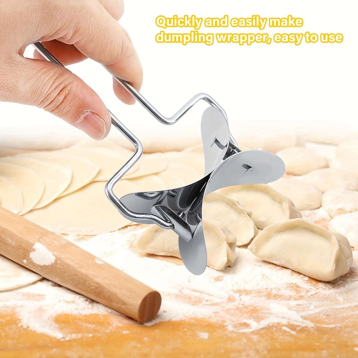 1pc Stainless Steel Dumpling Maker Round Dough Cutter and Dumpling Press DIY Kitchen Tool fo