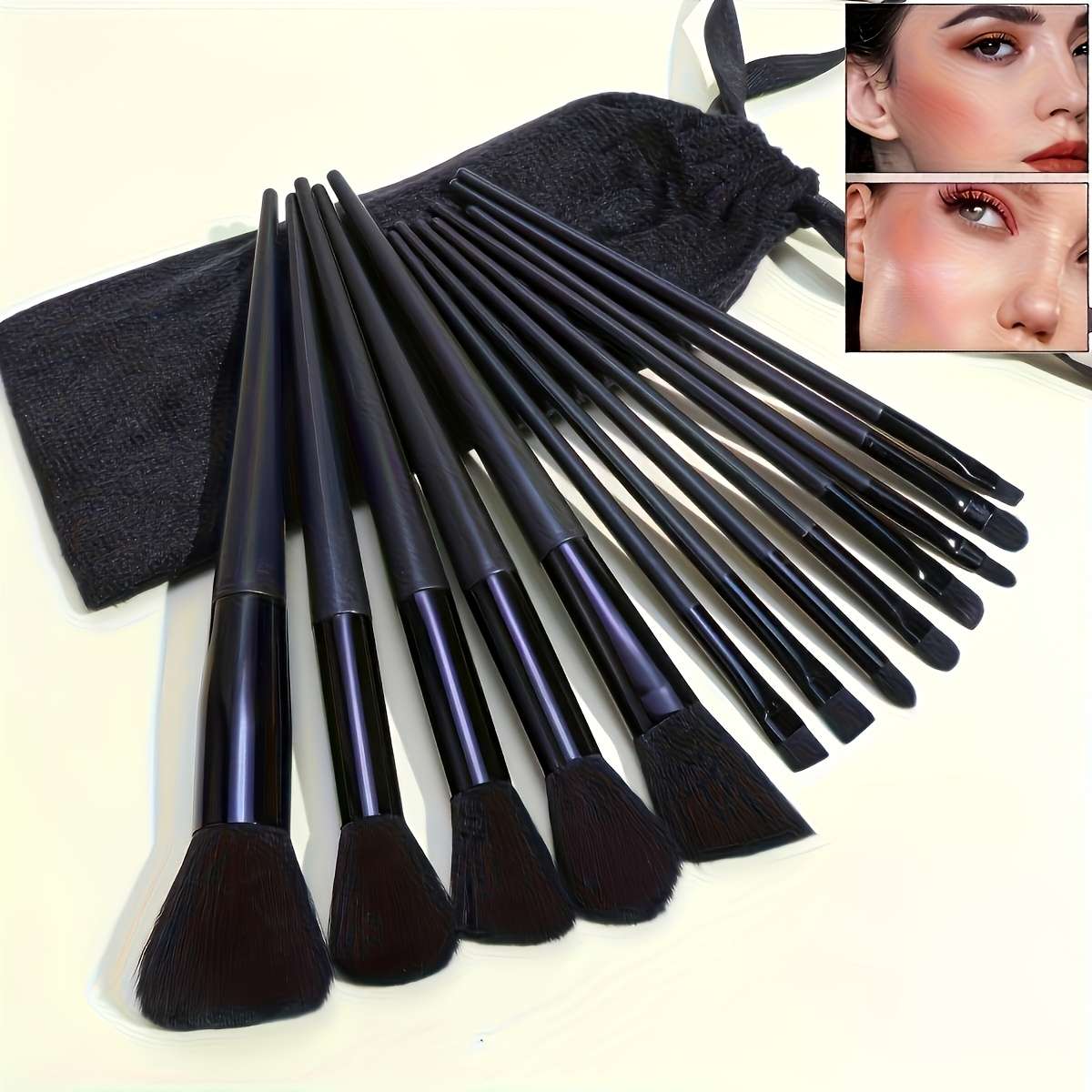 Makeup Brush Set Color Black Quantity16Pcs