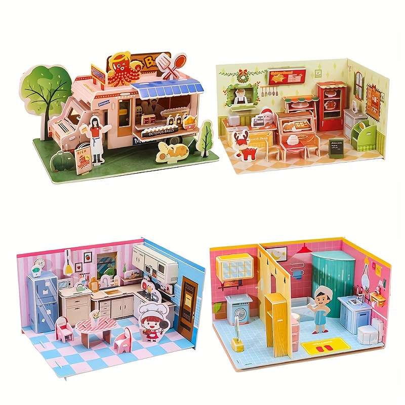 Building Toy Architectural Model Toy Set Style Christmas Dessert Shop