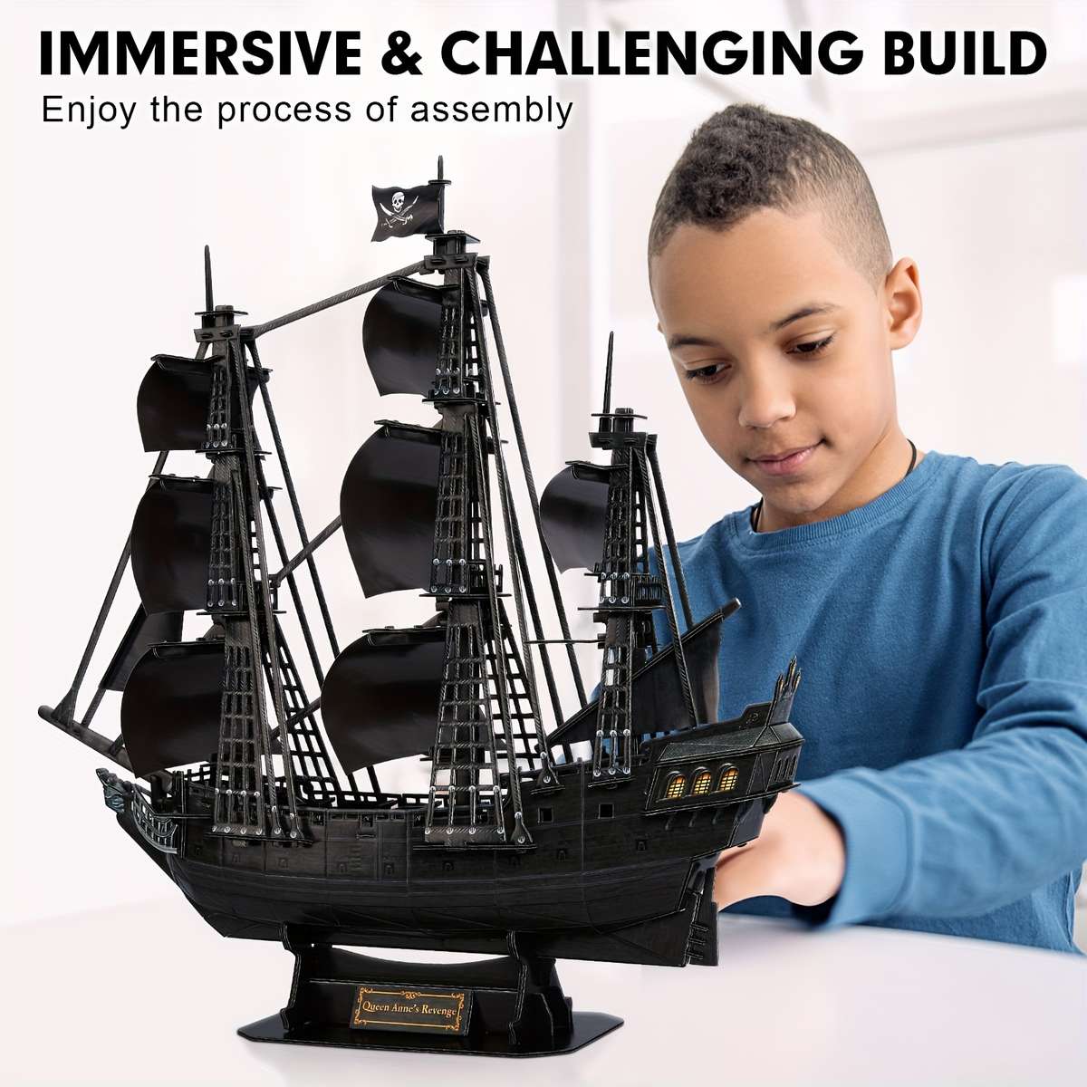 3D Jigsaw Puzzle Model Ship Items Black Pirate Ship