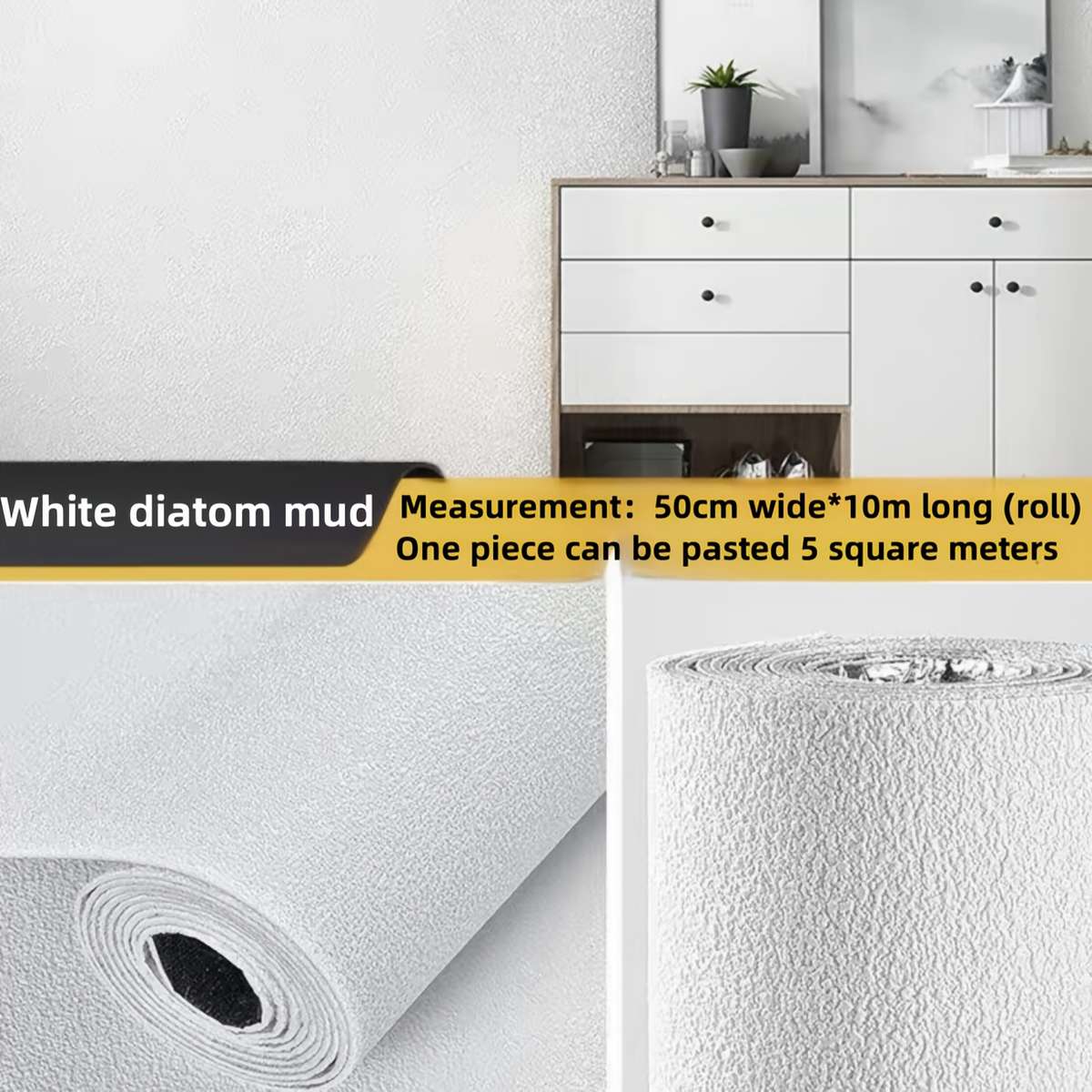 Pro Static Cling Desk Wrap color Gray in diatom mud size 10mx50cm