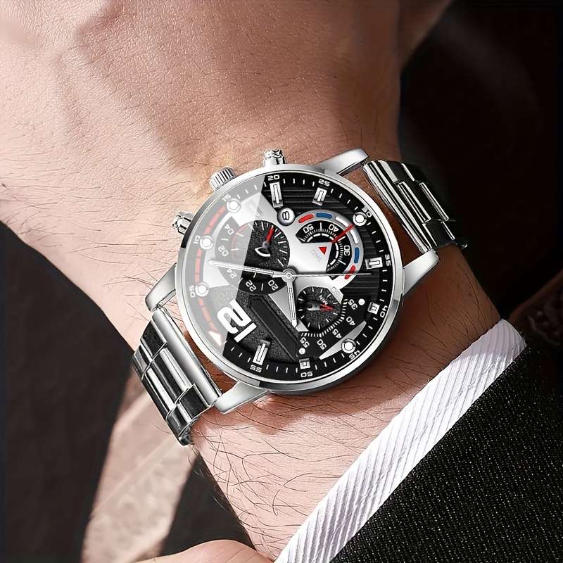 6Pcs Men Fashion Business High End Luxury Exquisite Watch Set Various