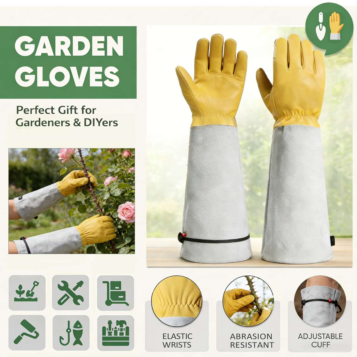 Garden Supplies Color Grey 1 Pair Size L