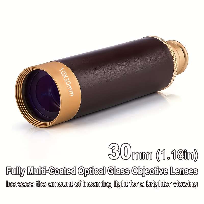 Vintage Pirate Monocular Telescope Binoculars Power Zoom Manual Bronze 10X30