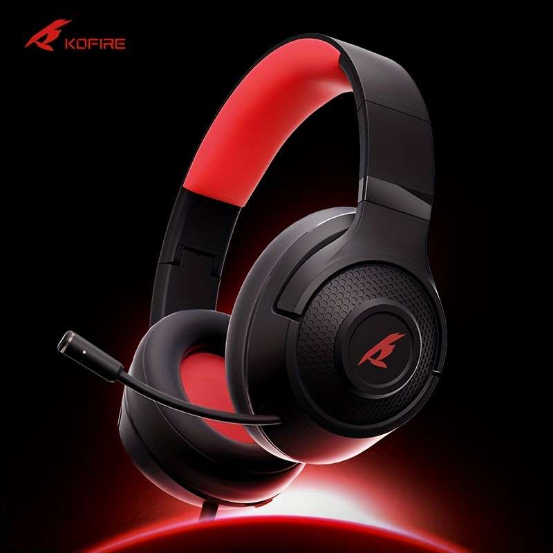 Wired Headphones Black Red