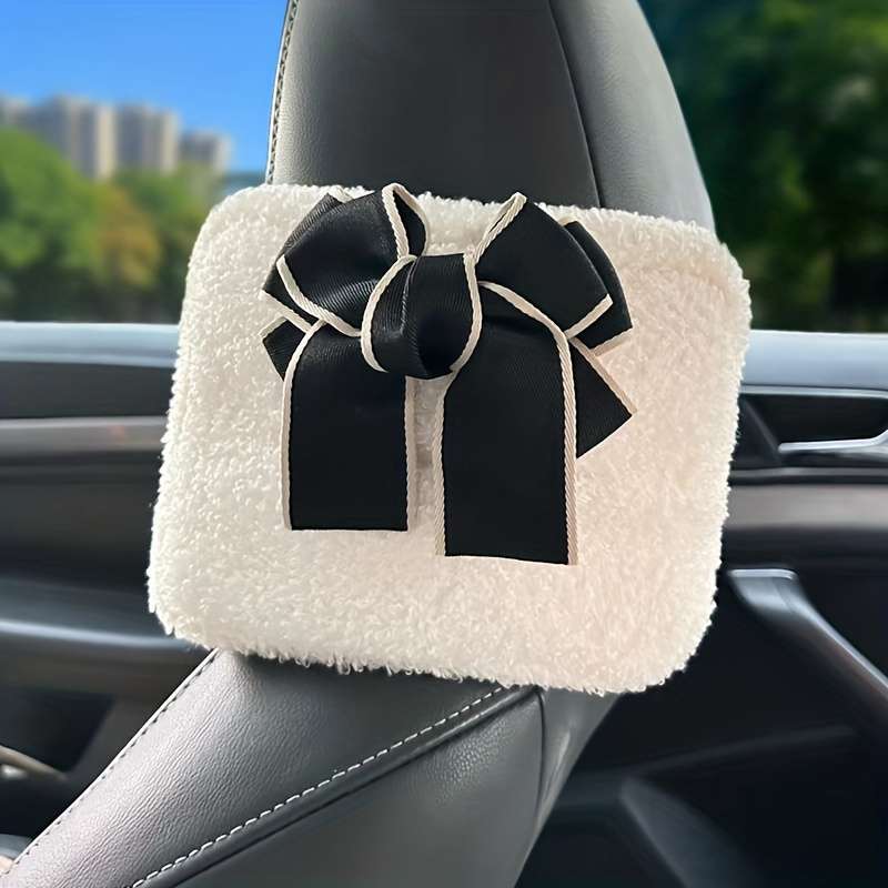 Car Tissue Box Color Polychrome   Pink Bow Tissue Box