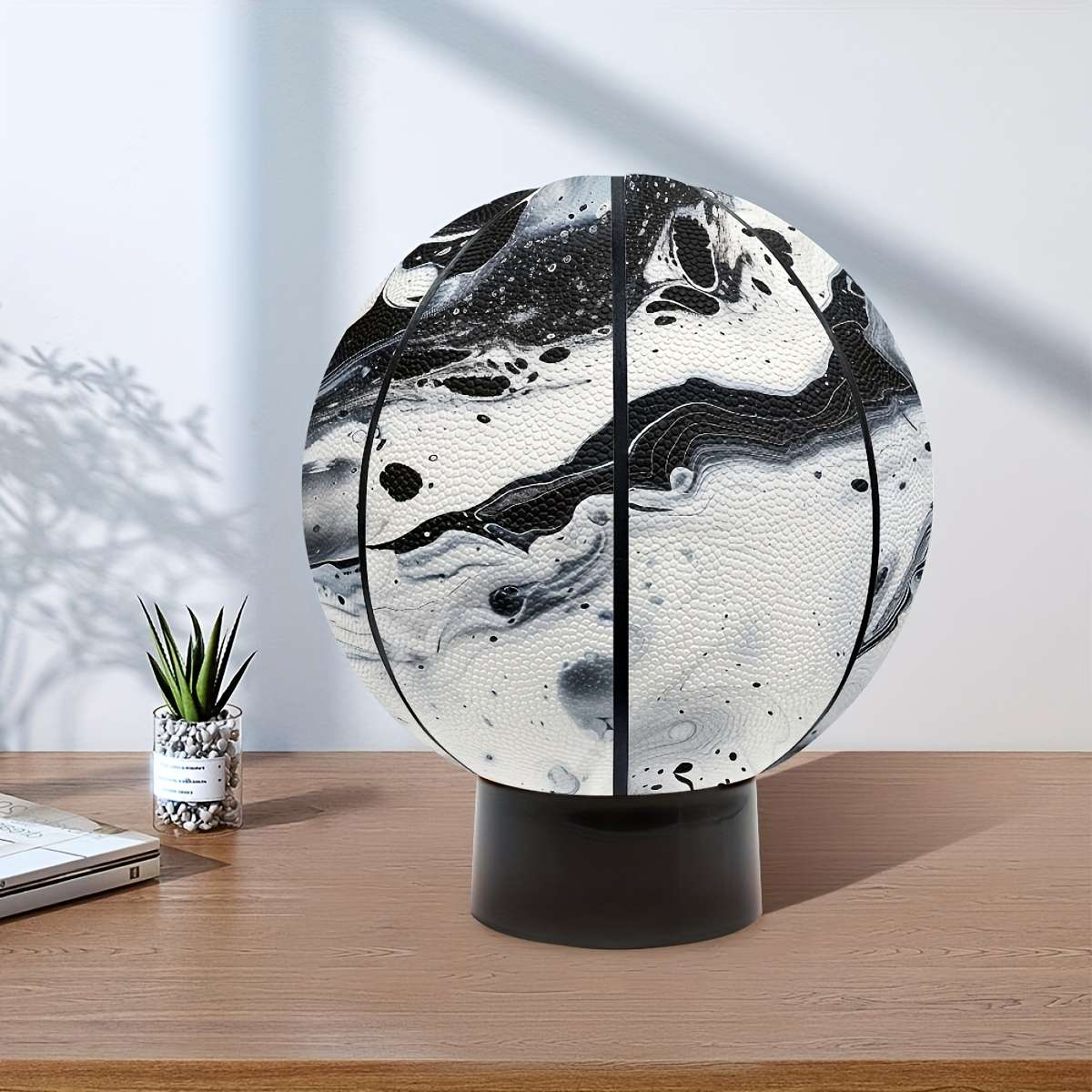 Basketball Color Black And White Marble 2 Size7