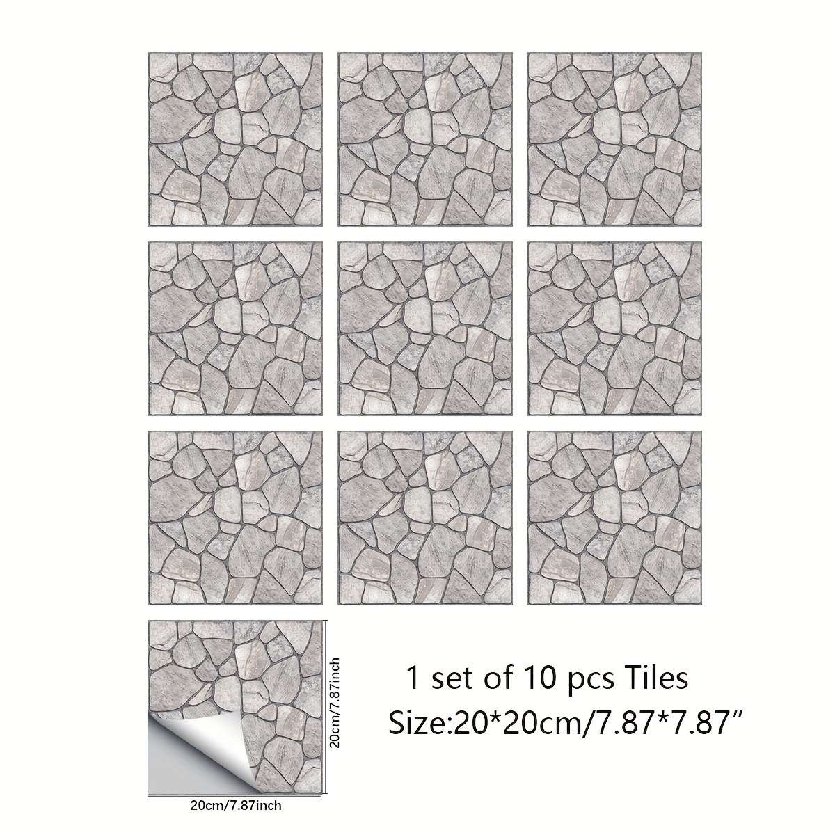 Floor Stickers Model 10Pcsx10X10Cm Is 3.93X3.93 In