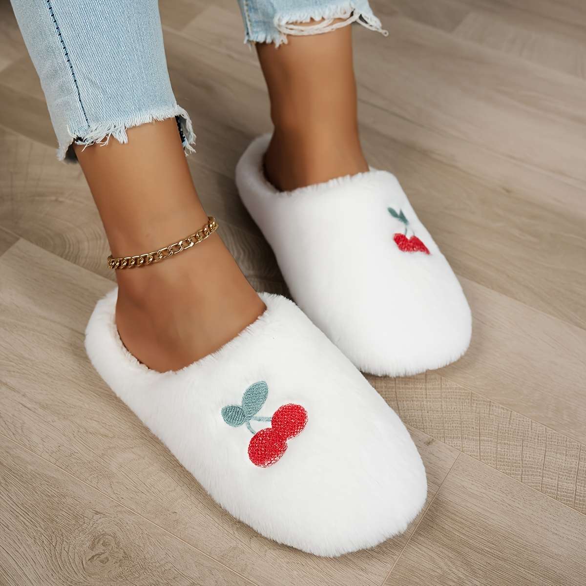 Cotton Slippers Color Ivory White Sizeuk 6.5-7