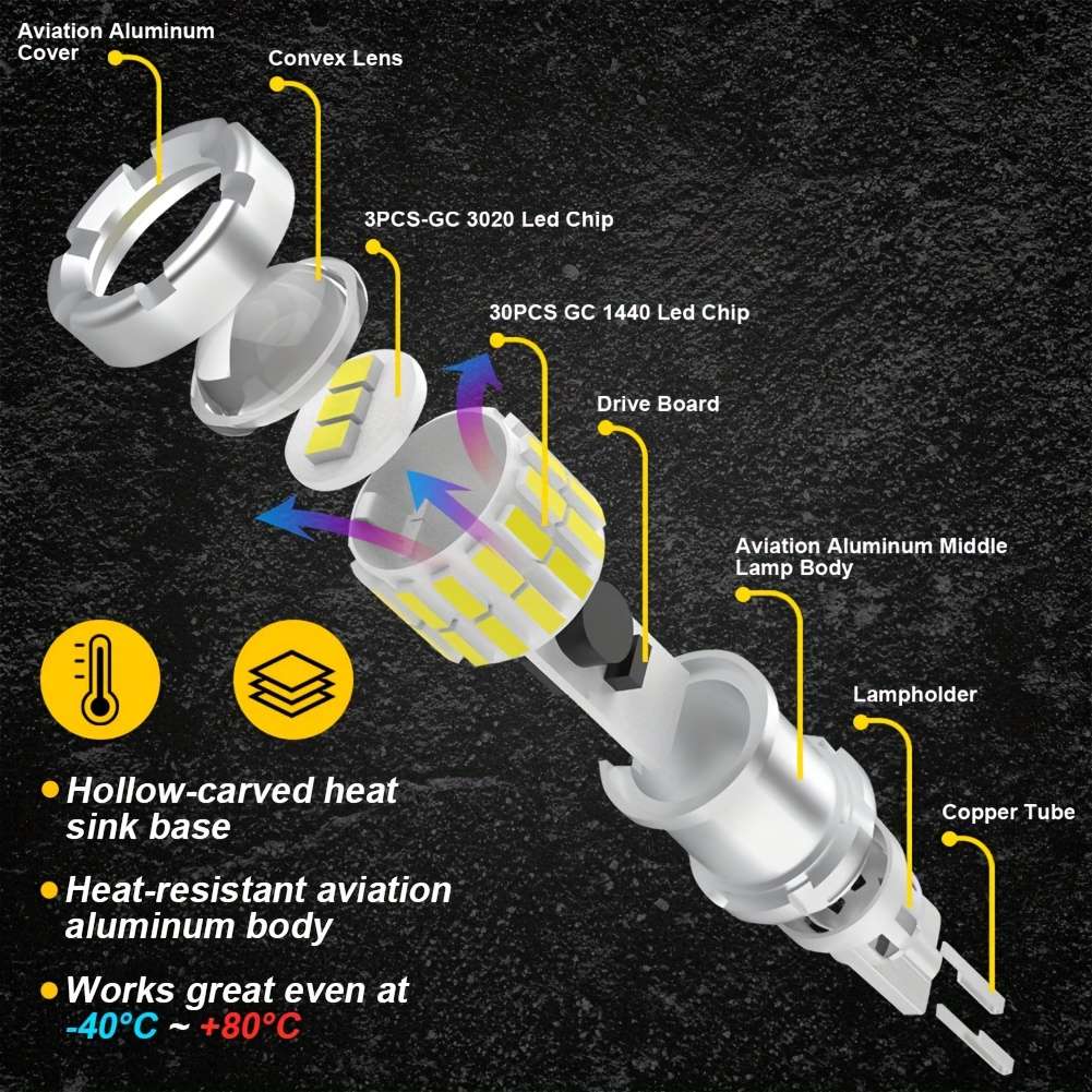 Car Lights Color White Model T15