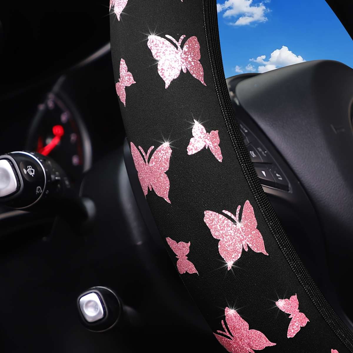 Car Steering Wheel Cover Silvery