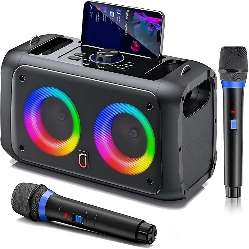 Speaker Color Black With 2 Wireless Microphones