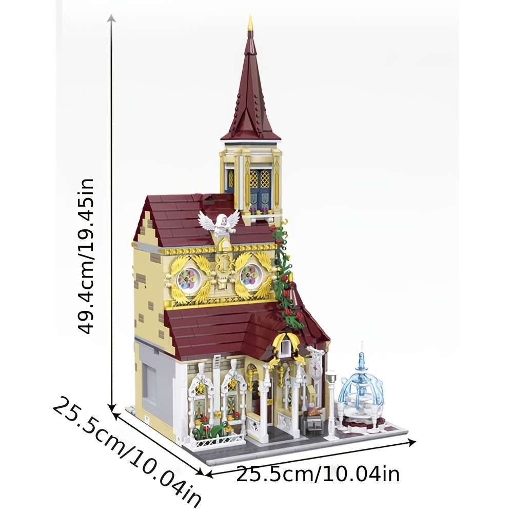 Building Toy Architectural Model Toy Set Style 33203 Rose Red Monastery  2960Pcs