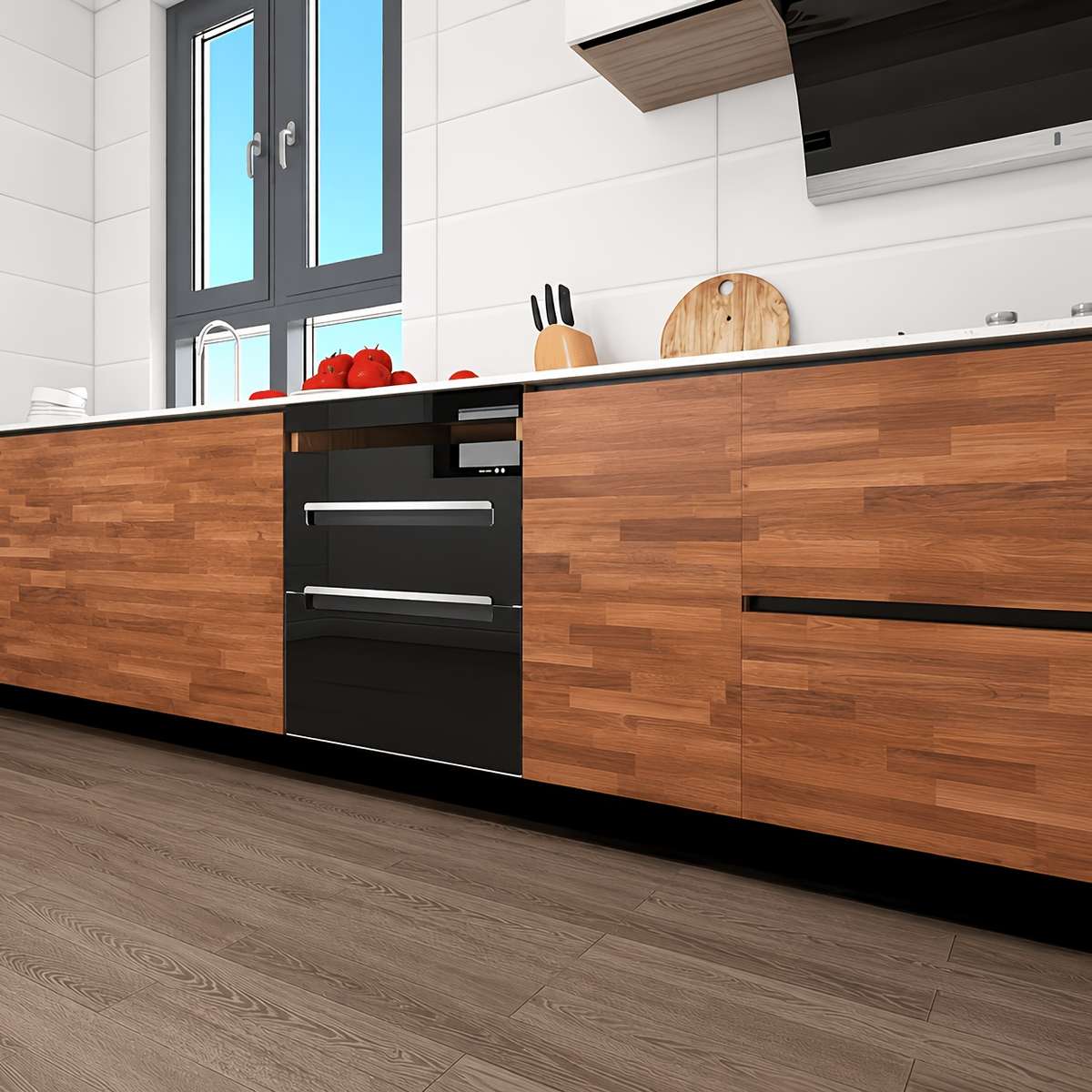 Self Adhesive Floor Stickers Embroidered Walnut Aluminum Foil 40Cm*200Cm