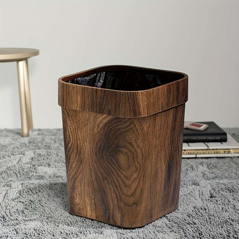 Garbage Can Color Press Ring Wood Grain 7L