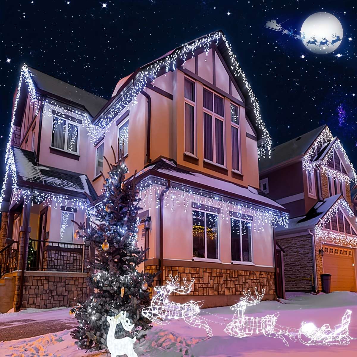 96Led Led Icicle String Lights Solar