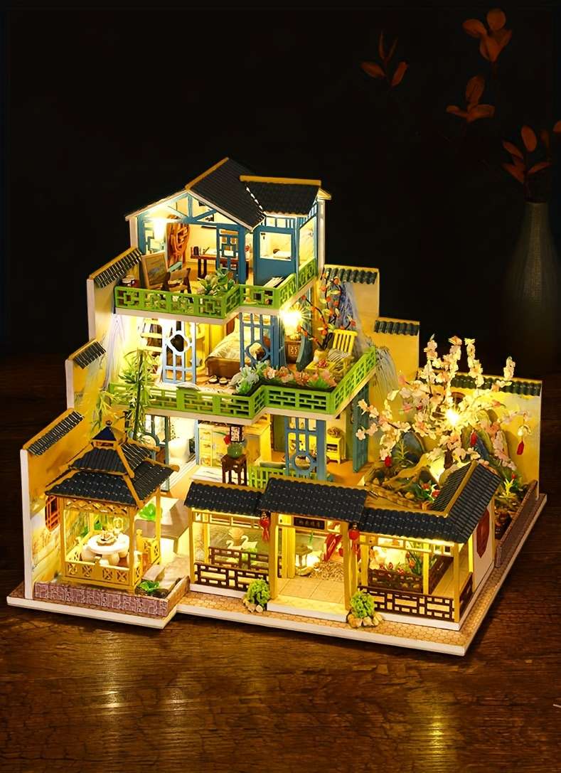 Building Toy Architectural Model Toy Set Style Spring Mountain Residence