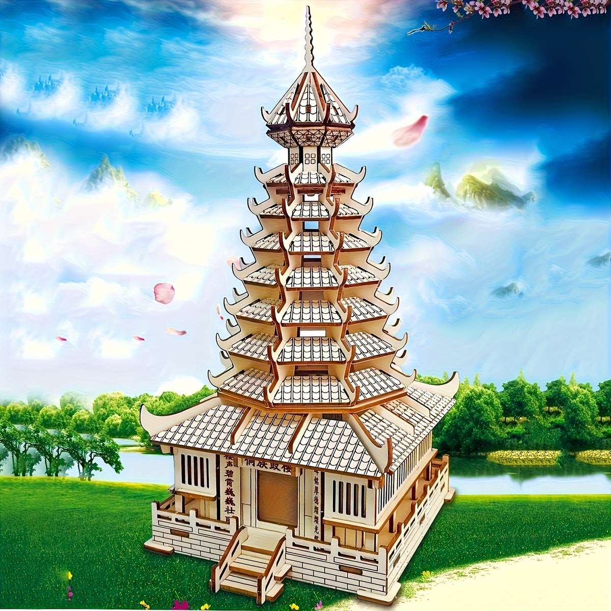 Building Toy Architectural Model Toy Set Items Wooden Iron Tower