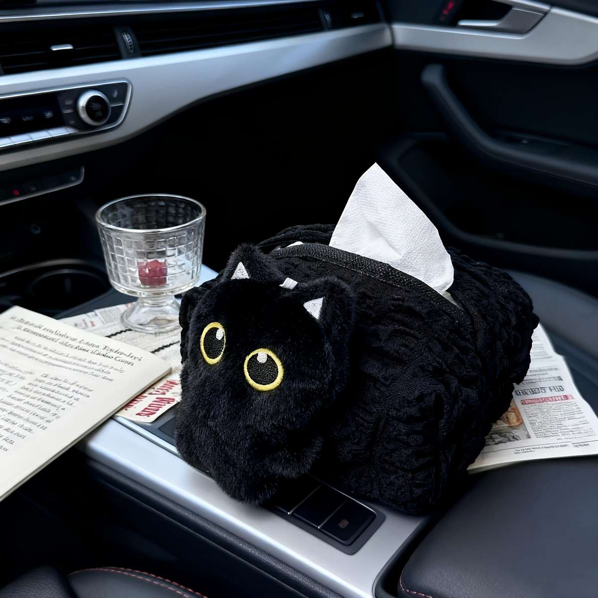 Car Tissue Box Style Black Cat Tissue Box