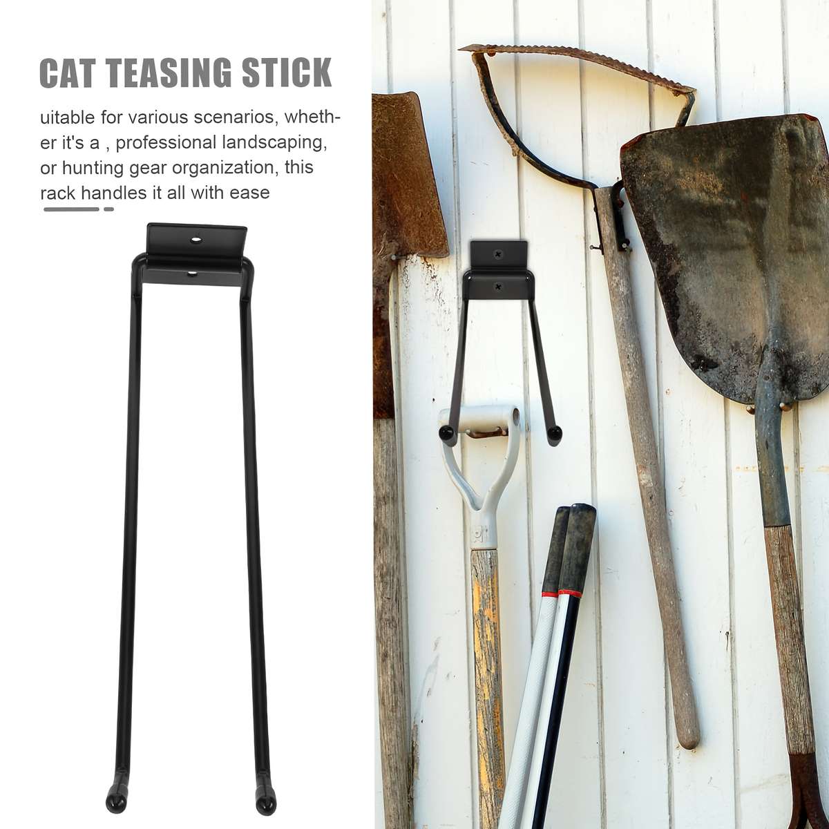 A Set Of 2 Wall Mounted Gardening Tool Storage Hangers Model Black folding hook Quantity 2pcs