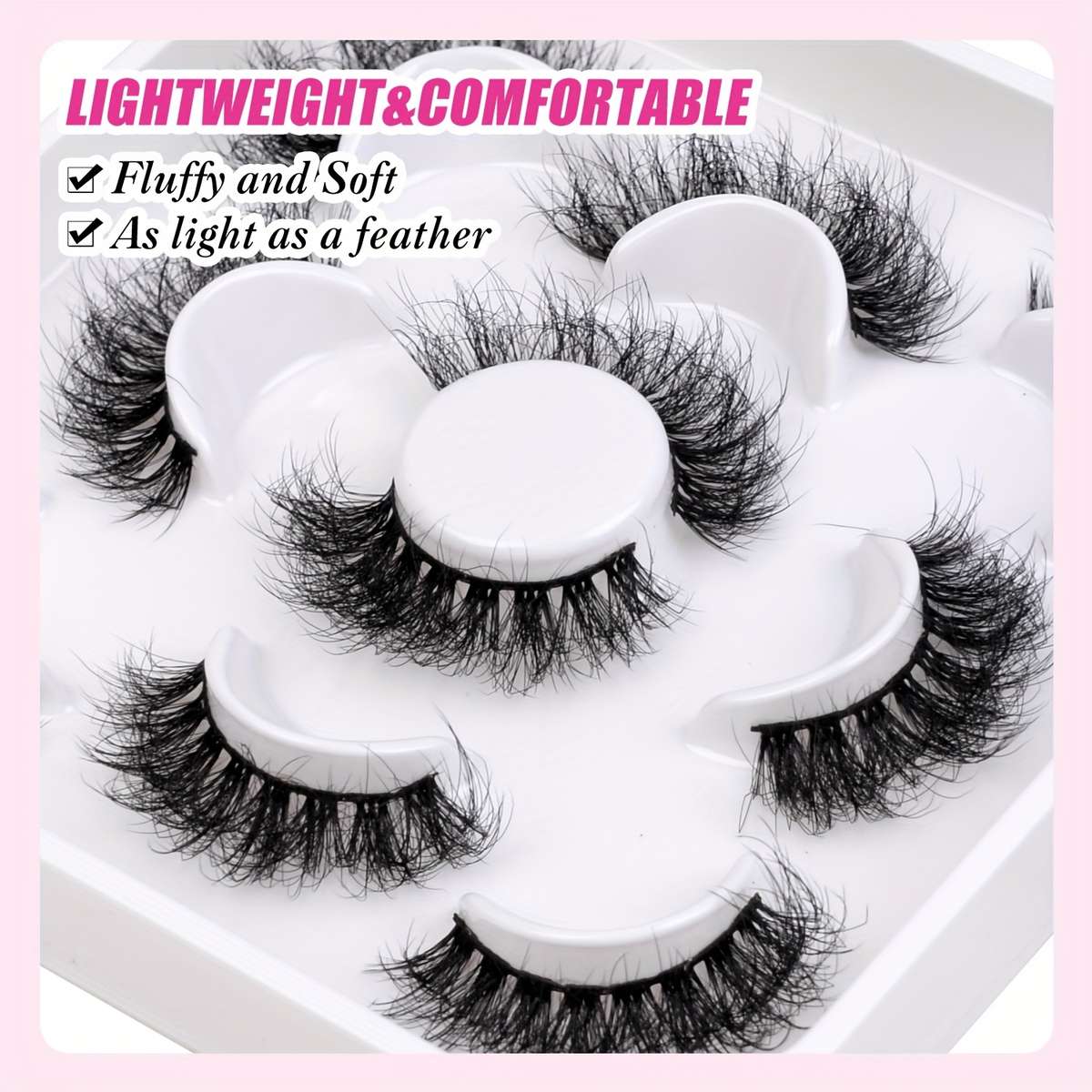 5 Pairs Natural Volume Cluster Lashes Quantity Elht 5d X8