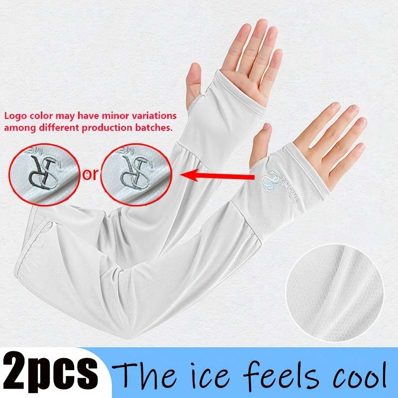 Sunscreen Sleeves Color 2Pcs White