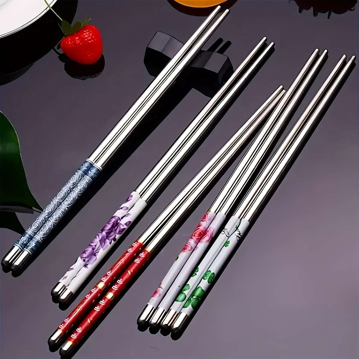 Chopsticks Color Set Of 5  Floral