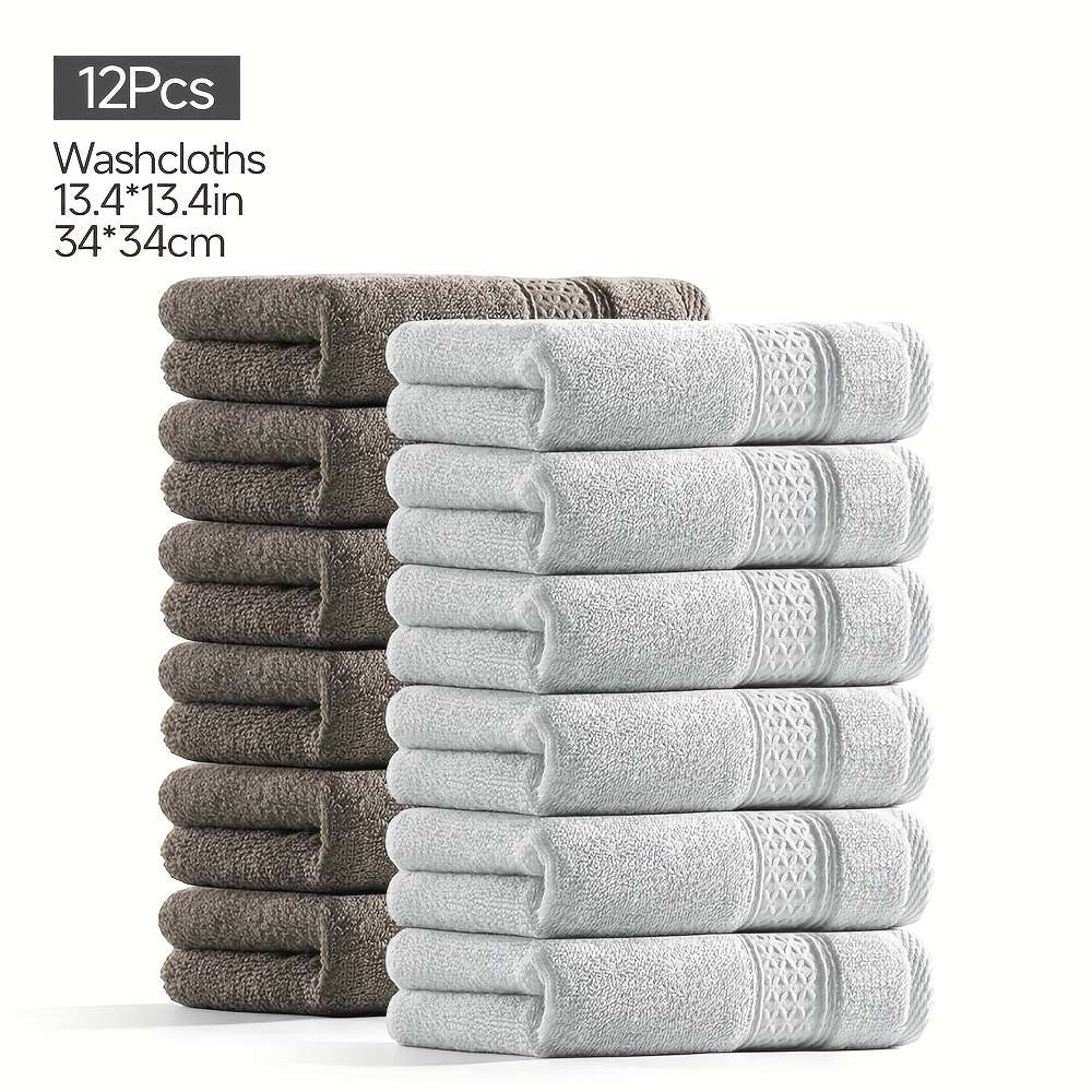 Towel Color 12Pcs Gray*3Green*3Blue*3Brown*3