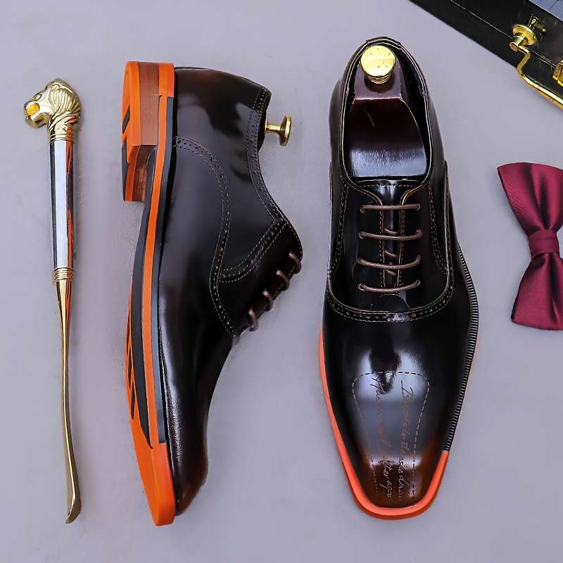 Mens Leather Shoes Color Black Sizeuk 5
