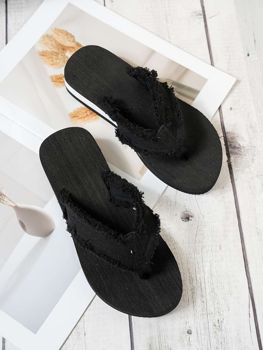 Ladies Summer Flip Flops Black Uk 7.5