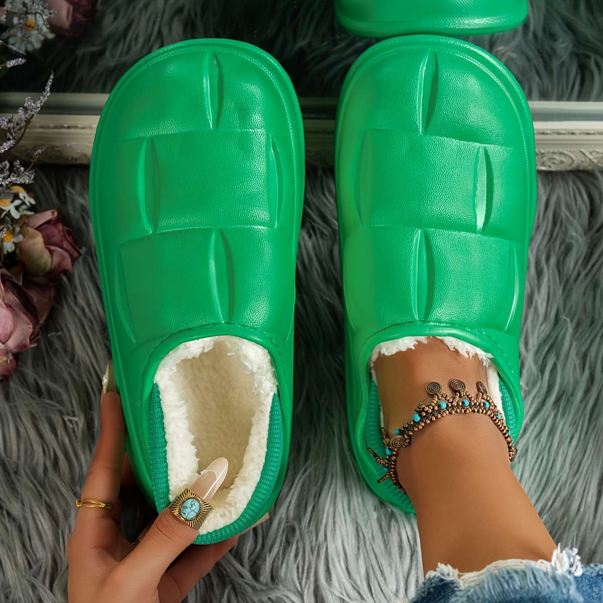 Cotton Slippers Color White Sizeuk 6.5-7
