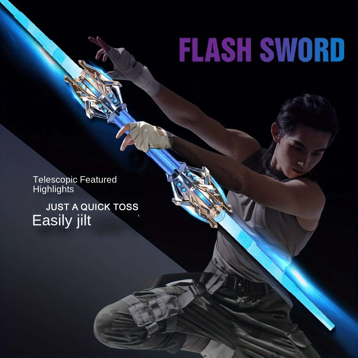 Toy Weapons Color Lightning Star Flash Sword  Aurora Purple  [Six  Color Light Switching]