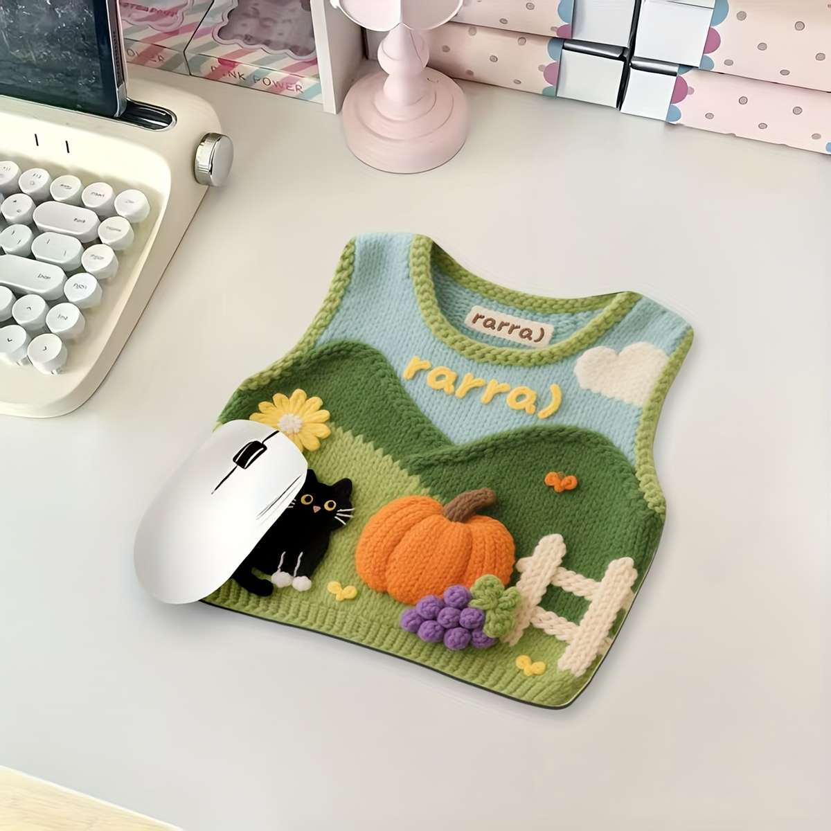 Sleek Washable Cute Style Knitted Sweater Mouse For Pc Gamers White