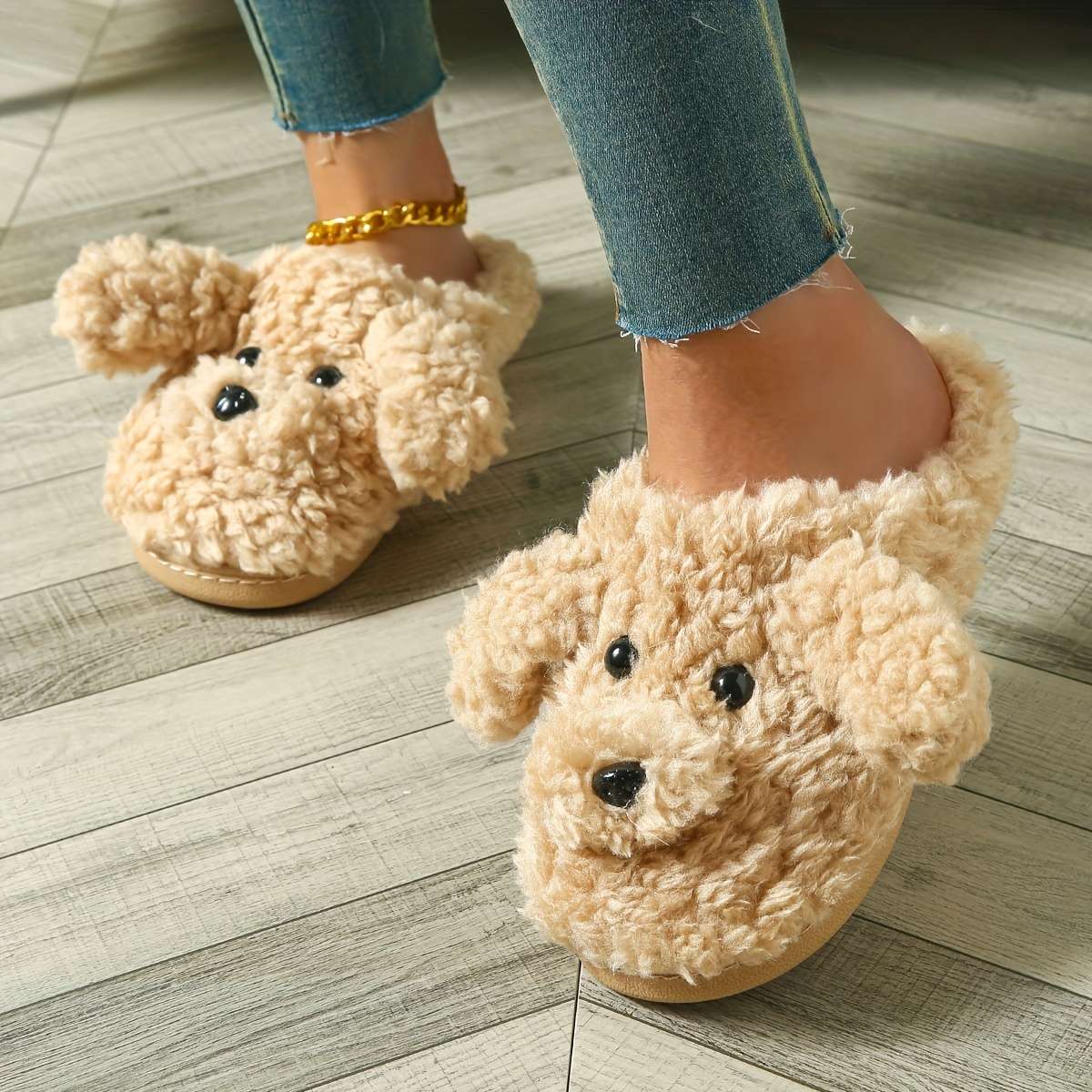 Cotton Slippers Color Camel Sizeuk 6.5-7