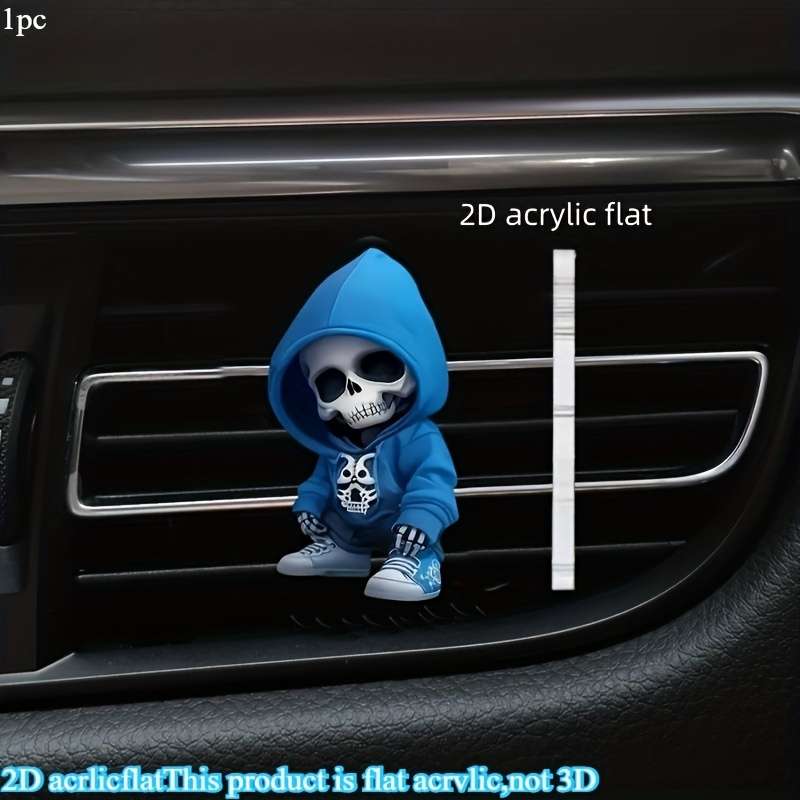 Car Interior Decor Color Red Skull