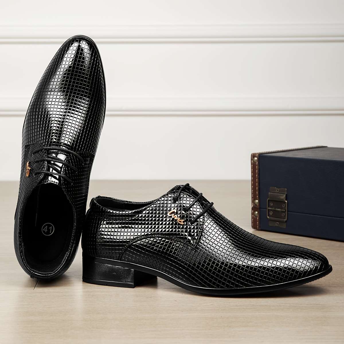 Mens Leather Shoes Color Black Sizeuk 5