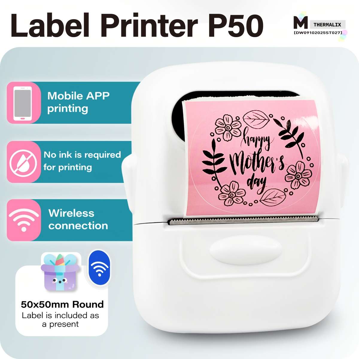 Printer Color White Size 1 Printer  1 Roll Of White Label Paper