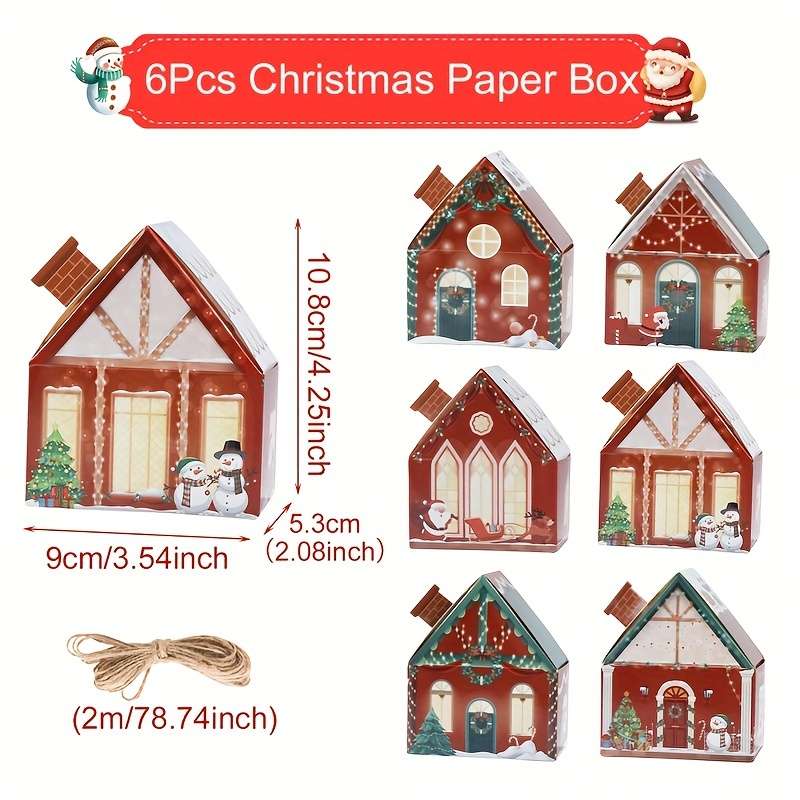 Christmas Gift Boxes Model 6Pcs White