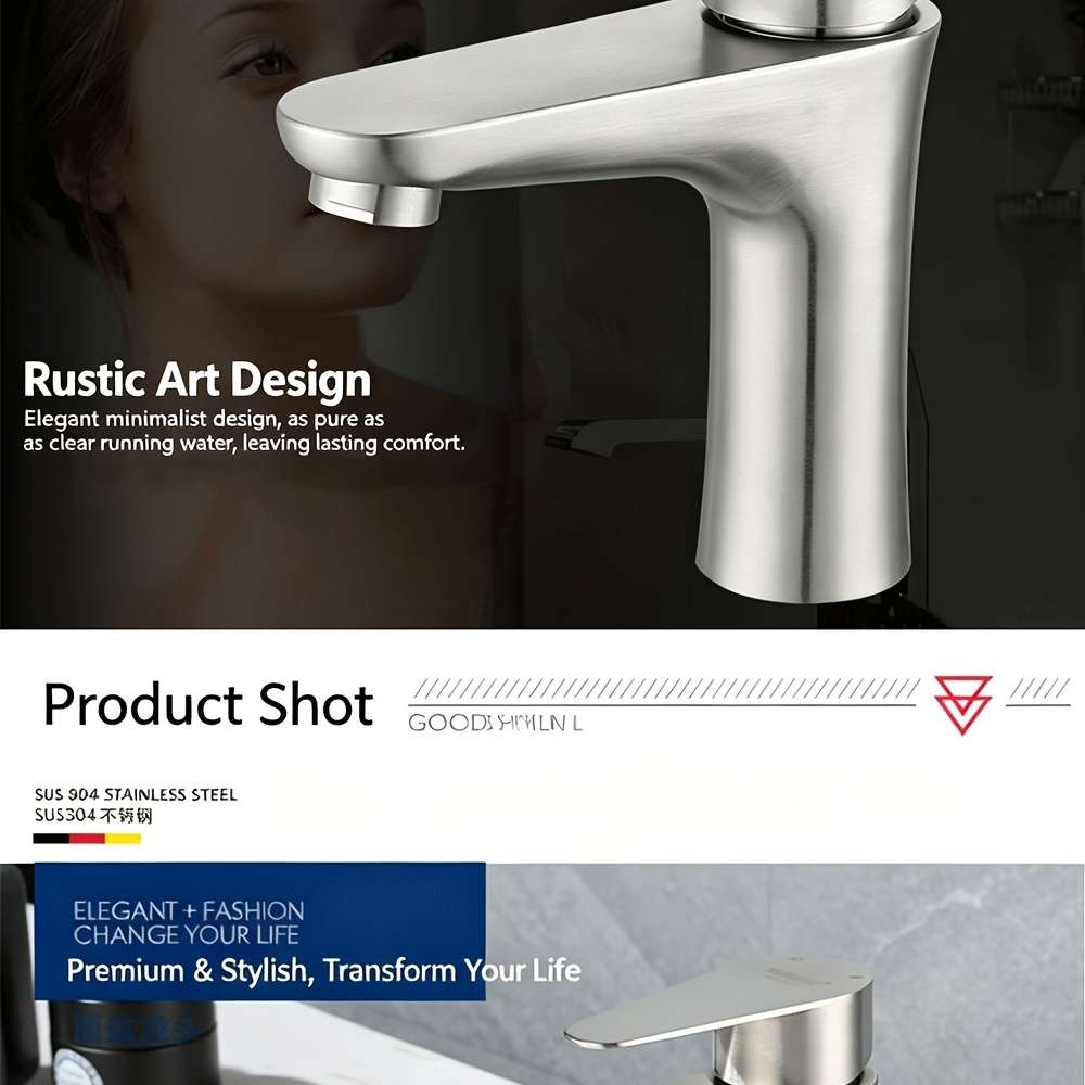Faucet Silvery Brushed   2 80Cm Water Inlets