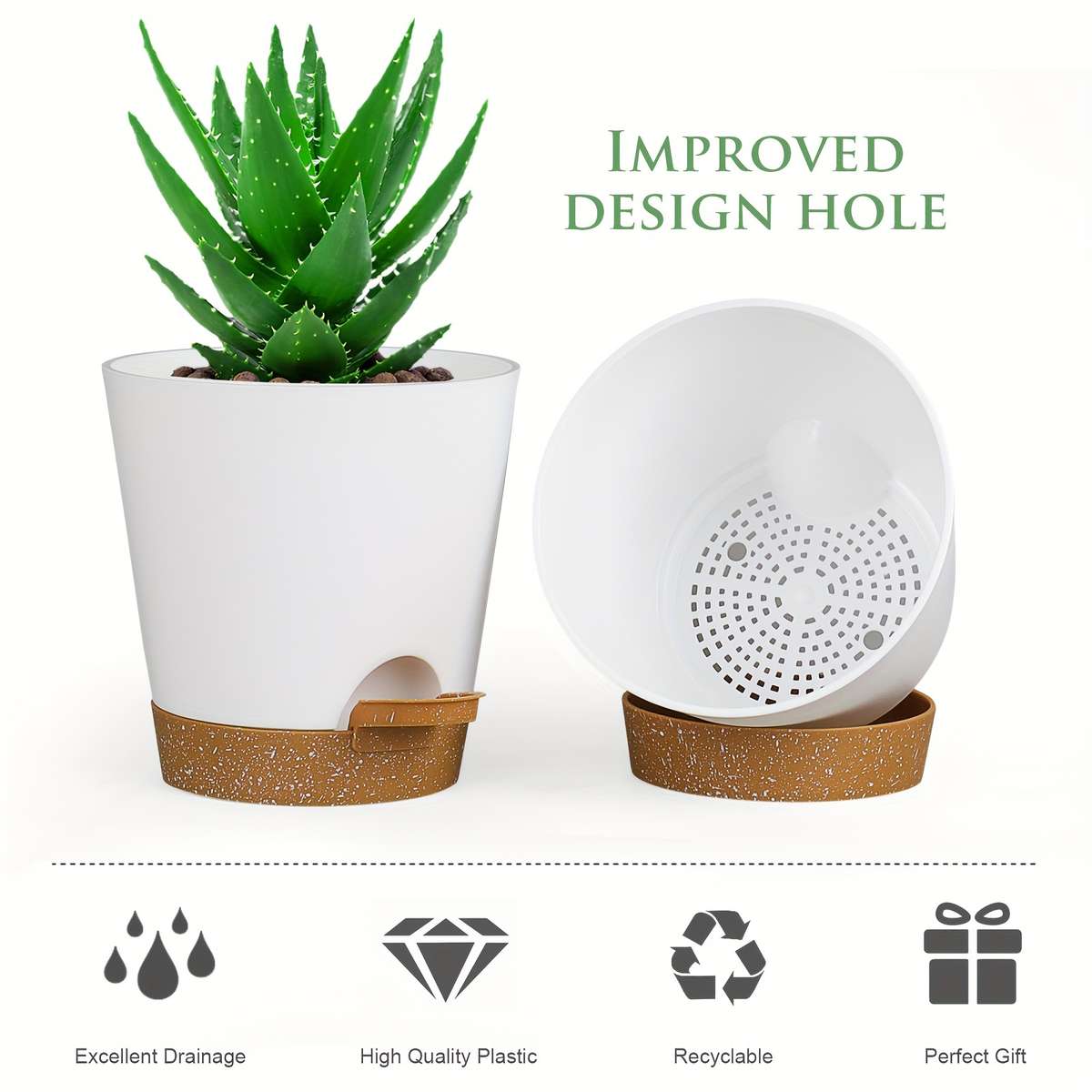 Flowerpot Color H1406 B 6 Black