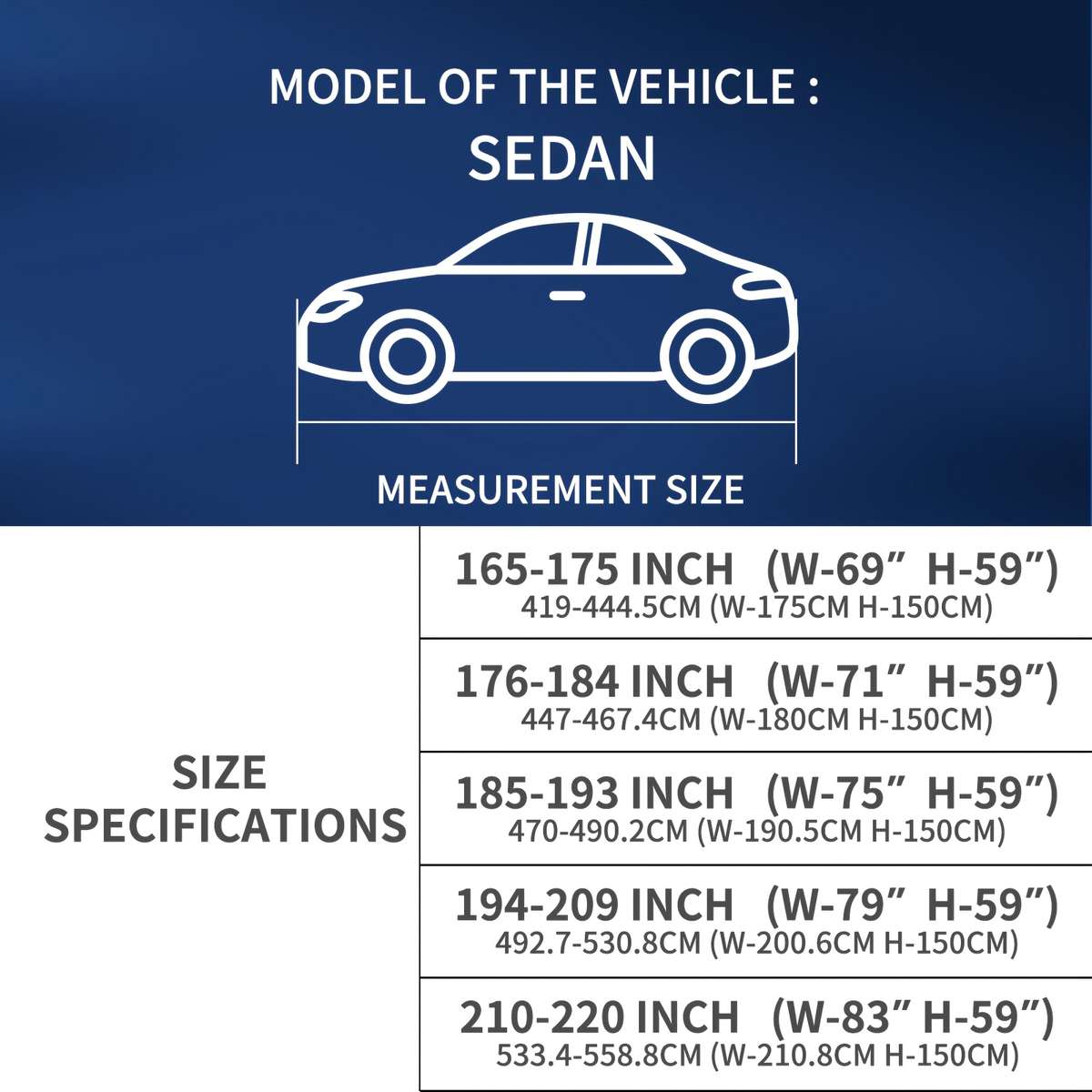 Car Cover Size Sedan Length 5.33 5.59 Meter