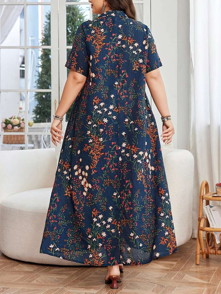 Women S Dress Color Blue Size 1Xl