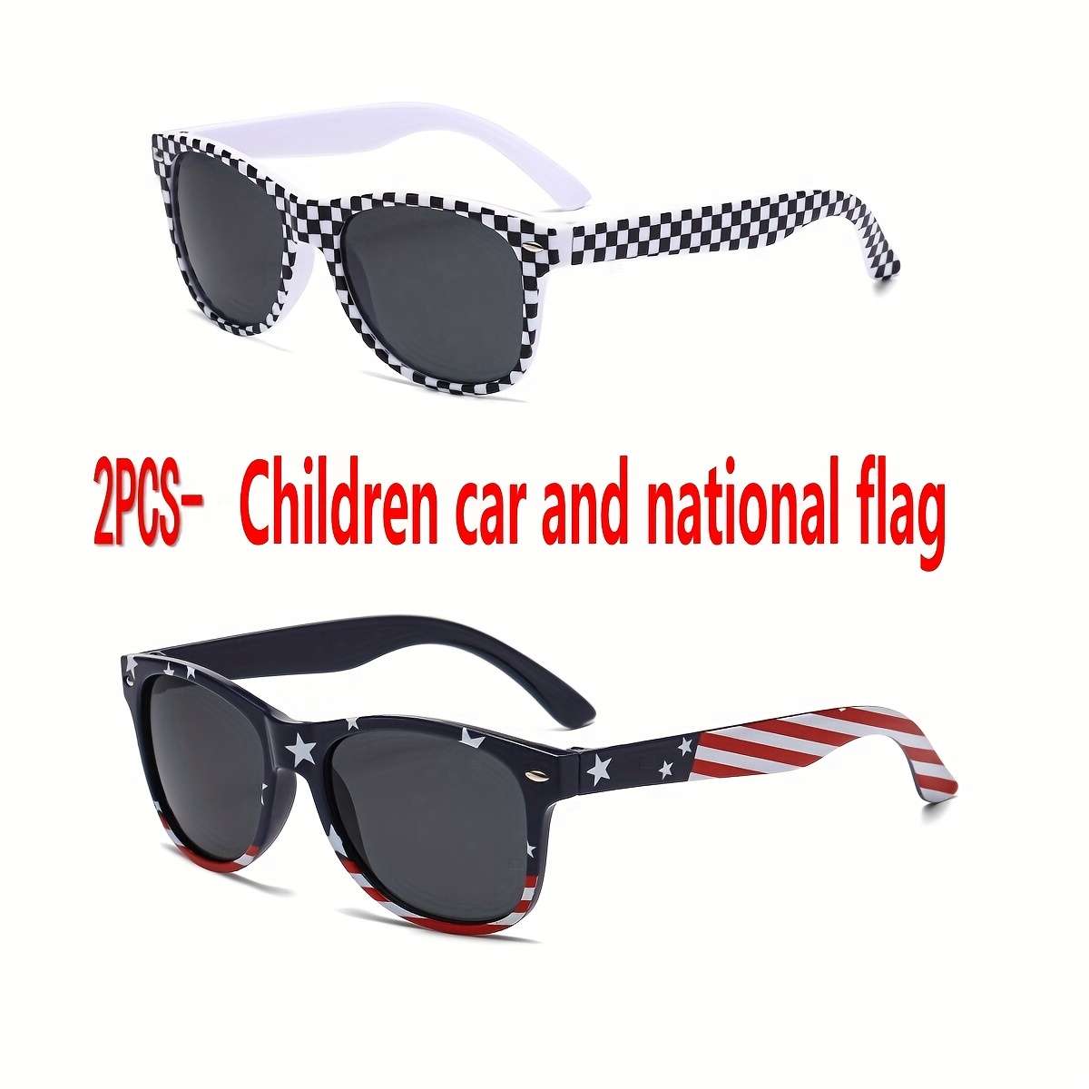 Kids Glasses Color 2Pcs Flag