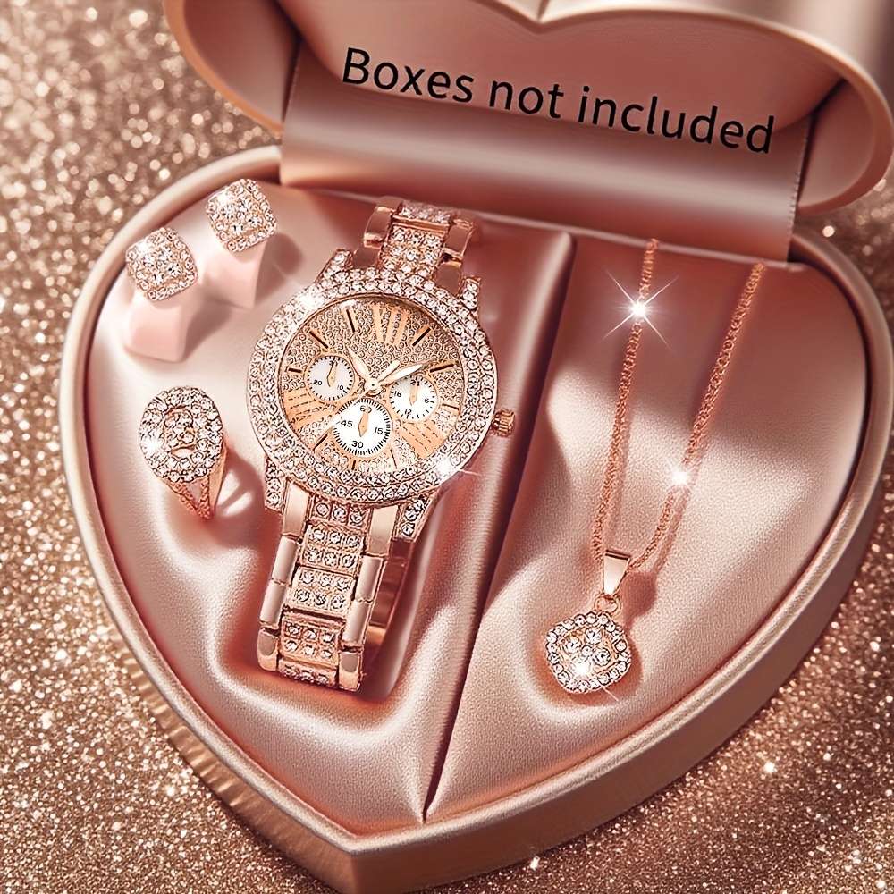Professional Casual Simulated Women Quartz Sparkling Drill Stainless Steel