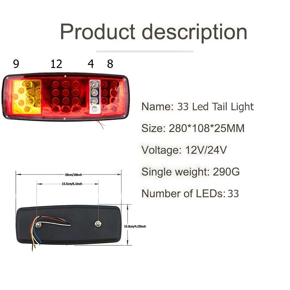 Car Lights Color 2Pcs 12V