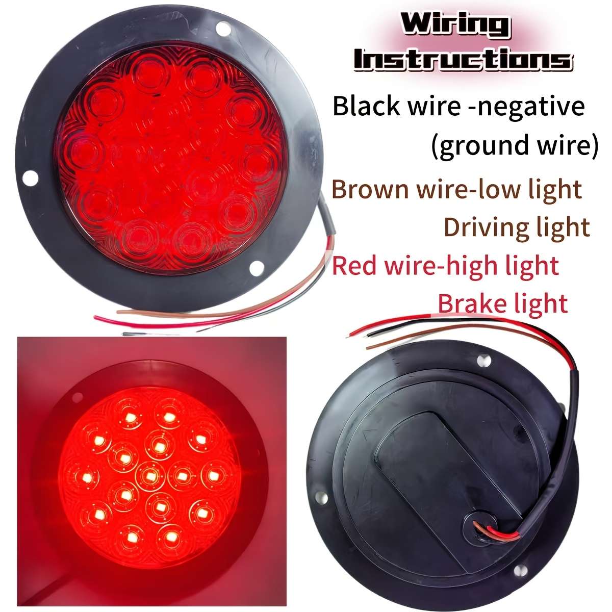 Car Lights Color Red 2 Pieces
